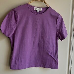 Vintage ST. JOHN SPORT Essential Lilac/Purple Stretch Short Sleeve T-Shirt Small